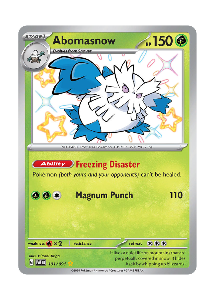 Paldean Fates: Abomasnow Shiny Rare - 101/091