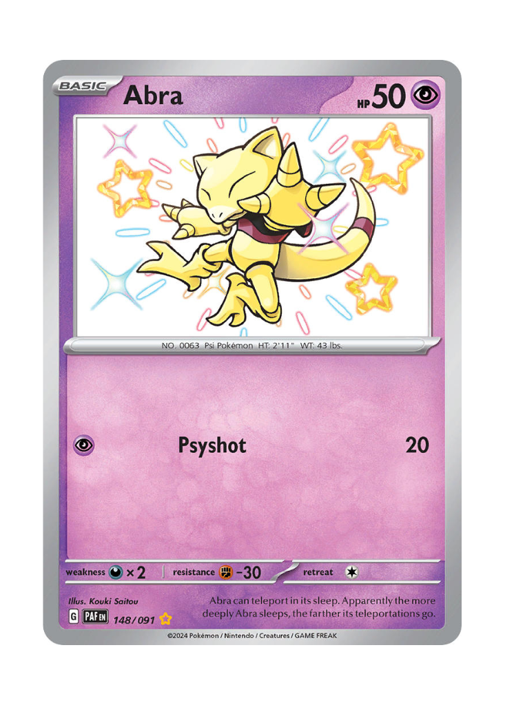 Paldean Fates: Abra Shiny Rare - 148/091