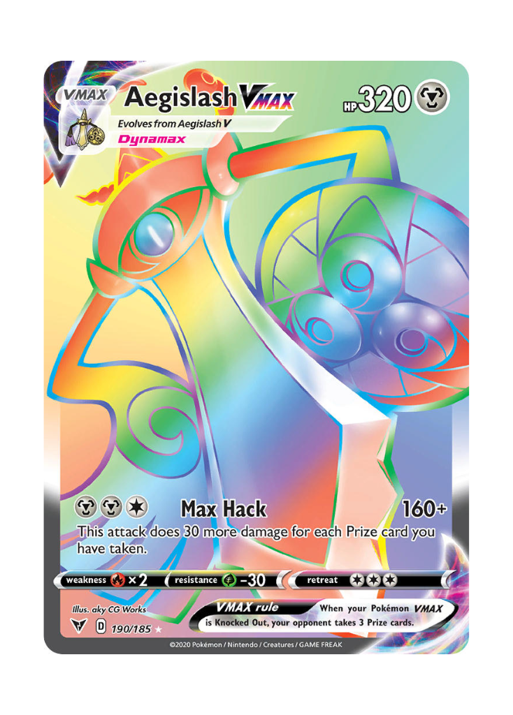 Vivid Voltage: Aegislash VMAX Rainbow Rare - 190/185
