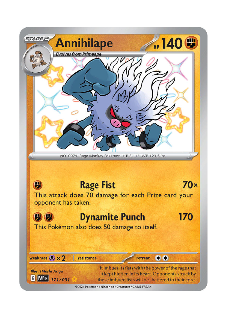 Paldean Fates: Annihilape Shiny Rare - 171/091