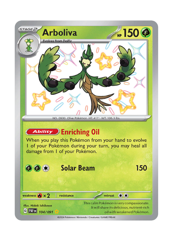 Paldean Fates: Arboliva Shiny Rare - 104/091