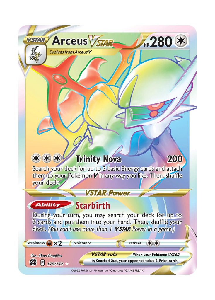 Brilliant Stars: Arceus VSTAR Rainbow Rare - 176/172