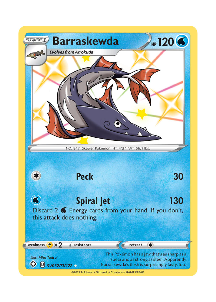 Shining Fates: Barraskewda Shiny Rare - SV032/SV122