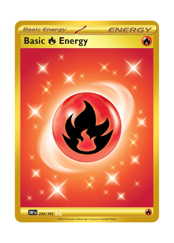 Obsidian Flames: Basic Fire Energy Hyper Rare - 230/197