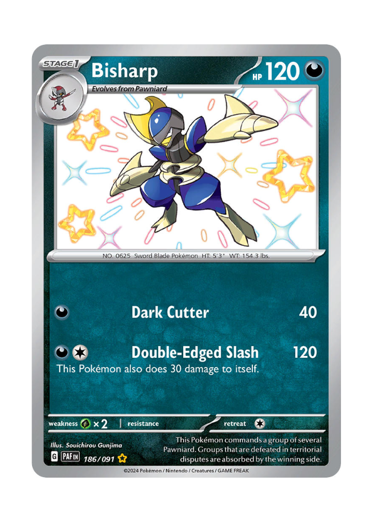 Paldean Fates: Bisharp Shiny Rare - 186/091
