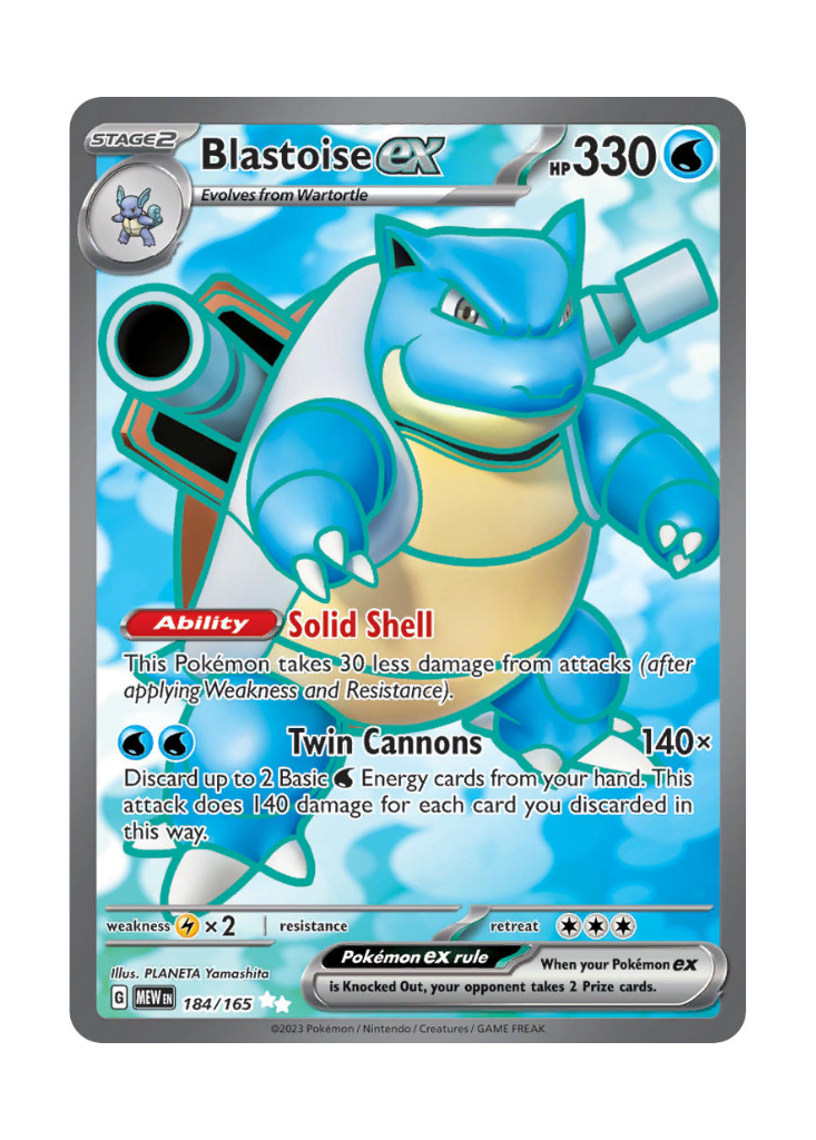 Scarlet & Violet 151: Blastoise ex Full Art - 184/165