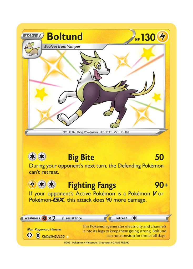 Shining Fates: Boltund Shiny Rare - SV040/SV122