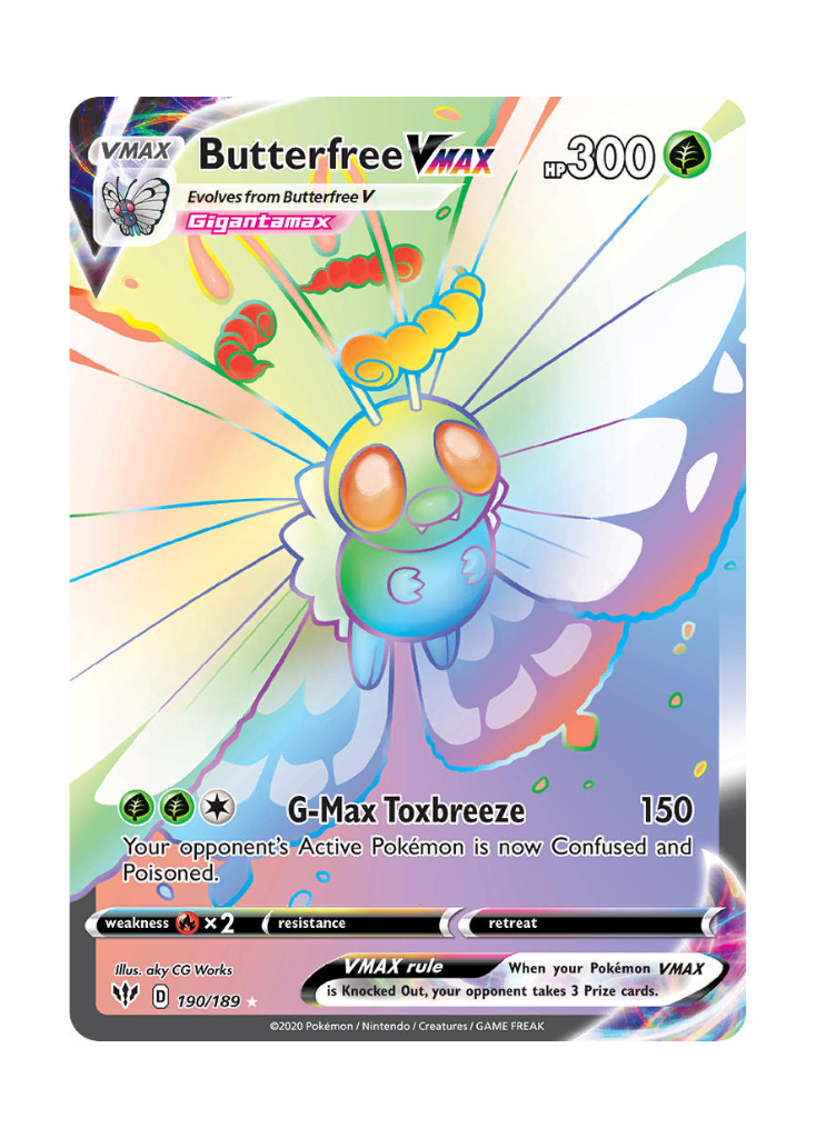 Darkness Ablaze: Butterfree VMAX Rainbow Rare - 190/189