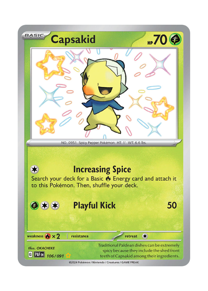 Paldean Fates: Capsakid Shiny Rare - 106/091