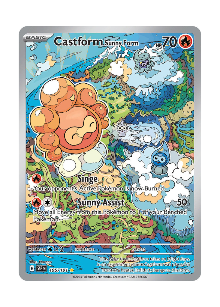 Surging Sparks: Castform (Sunny Form) Illustration Rare - 195/191