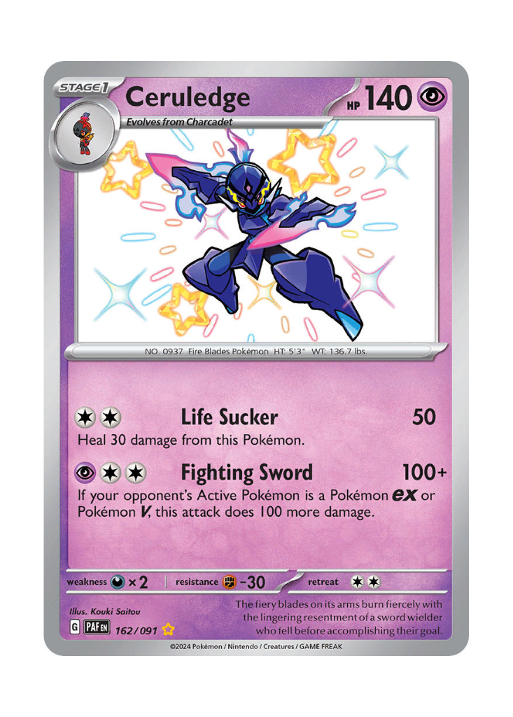 Paldean Fates: Ceruledge Shiny Rare - 162/091