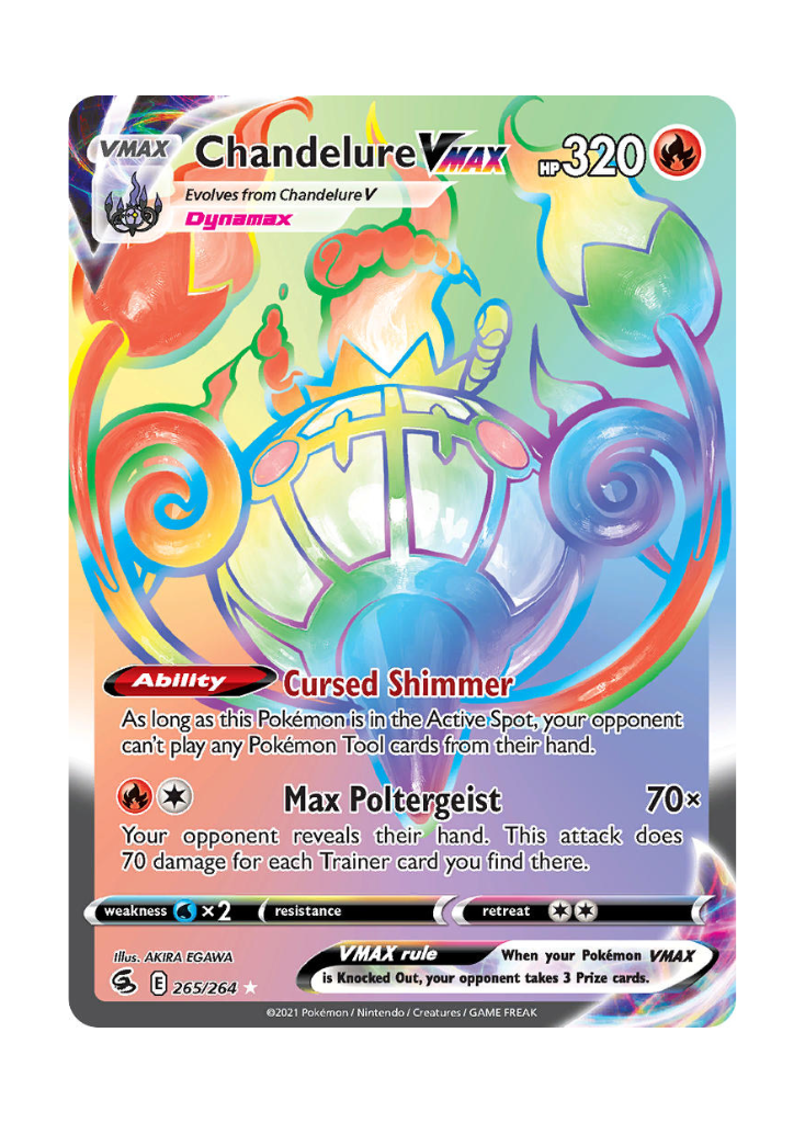 Fusion Strike: Chandelure VMAX Rainbow Rare - 265/264