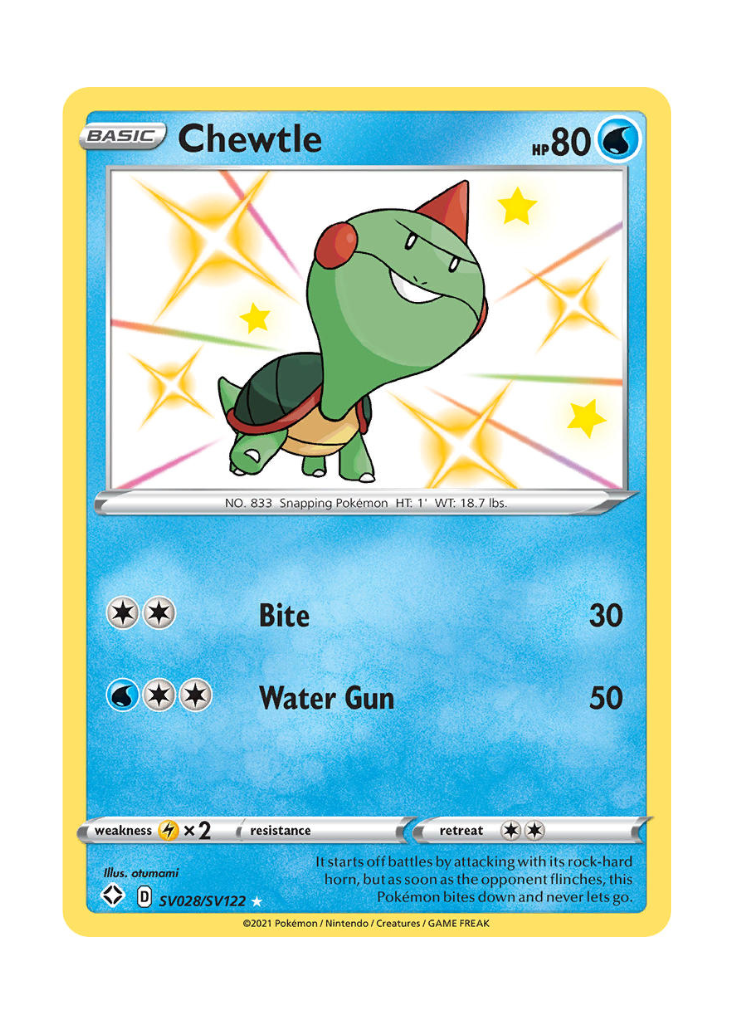 Shining Fates: Chewtle Shiny Rare - SV028/SV122