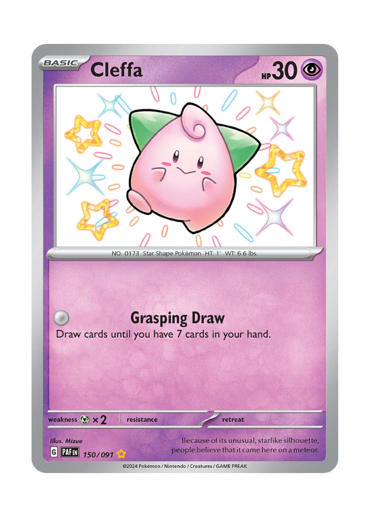 Paldean Fates: Cleffa Shiny Rare - 150/091