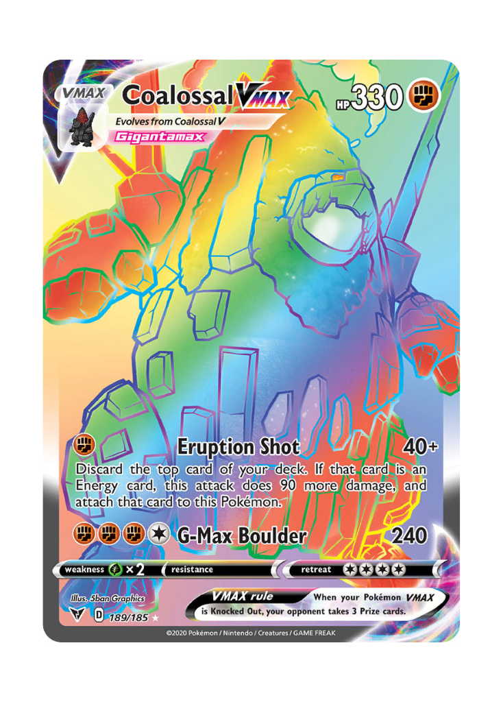 Vivid Voltage: Coalossal VMAX Rainbow Rare - 189/185