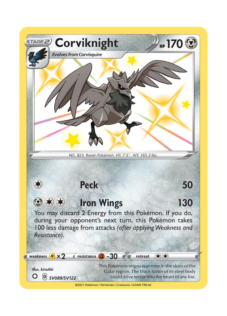 Shining Fates: Corviknight Shiny Rare - SV089/SV122