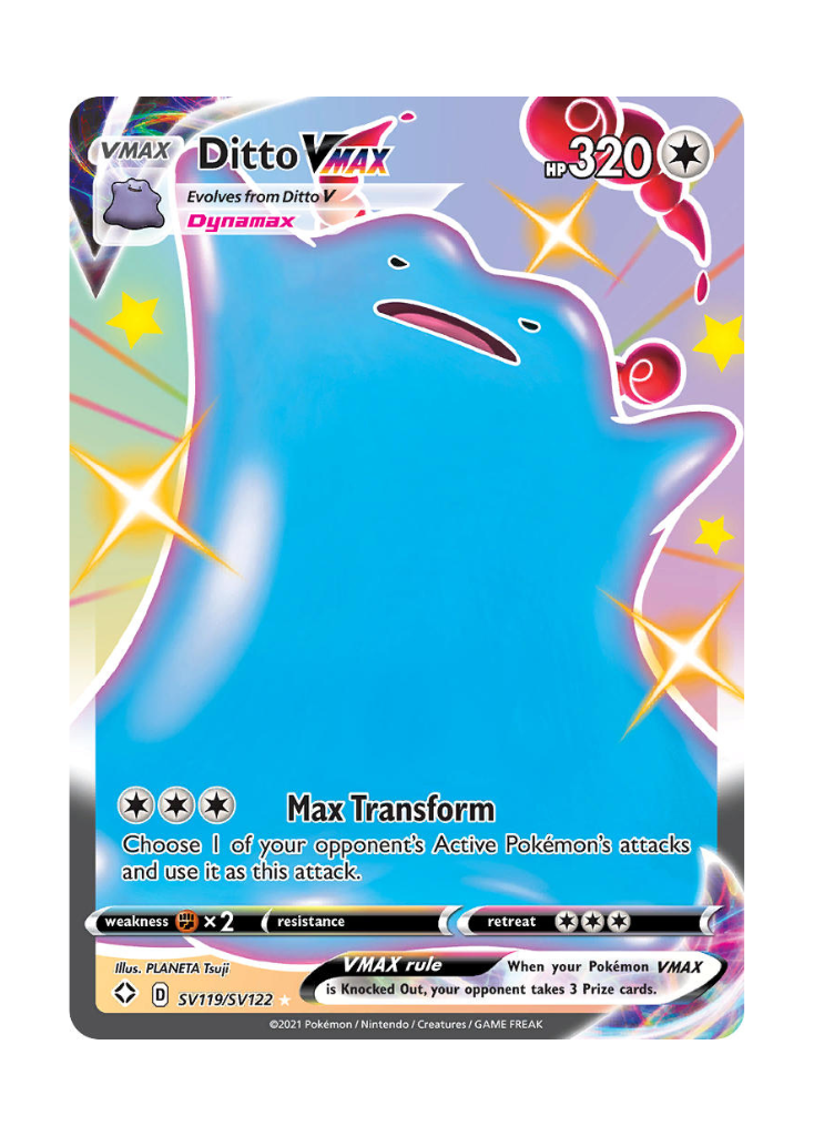 Shining Fates: Ditto VMAX Shiny Full Art - SV119/SV122