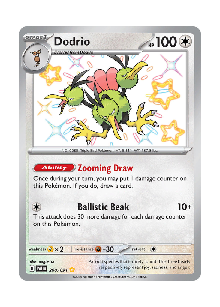 Paldean Fates: Dodrio Shiny Rare - 200/091