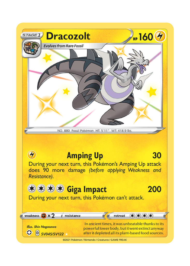 Shining Fates: Dracozolt Shiny Rare - SV045/SV122