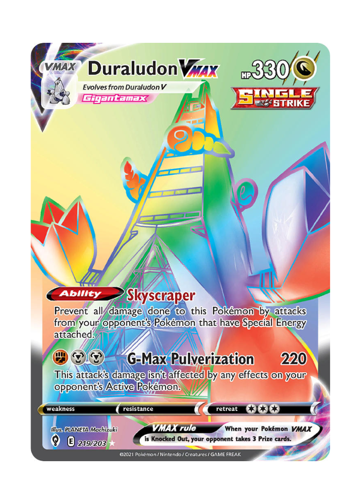 Evolving Skies: Duraludon VMAX Rainbow Rare - 219/203