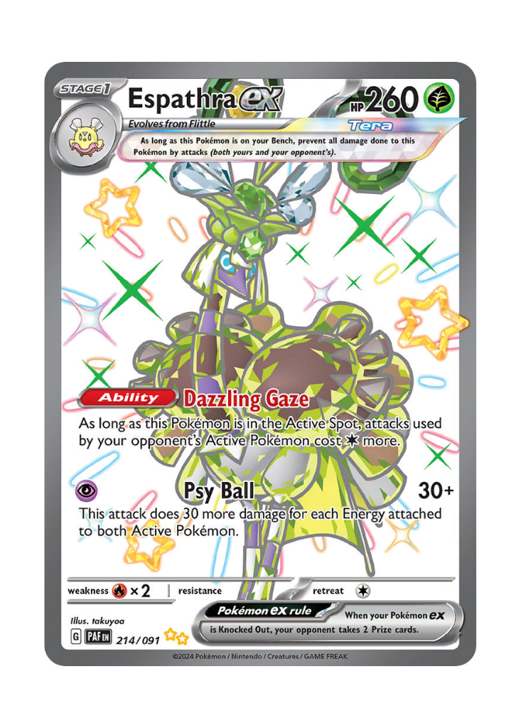 Paldean Fates: Espathra ex Shiny Full Art - 214/091