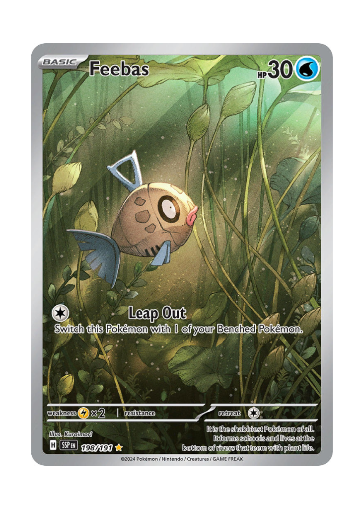 Surging Sparks: Feebas Illustration Rare - 198/191