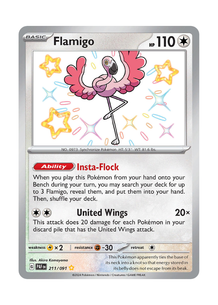 Paldean Fates: Flamigo Shiny Rare - 211/091
