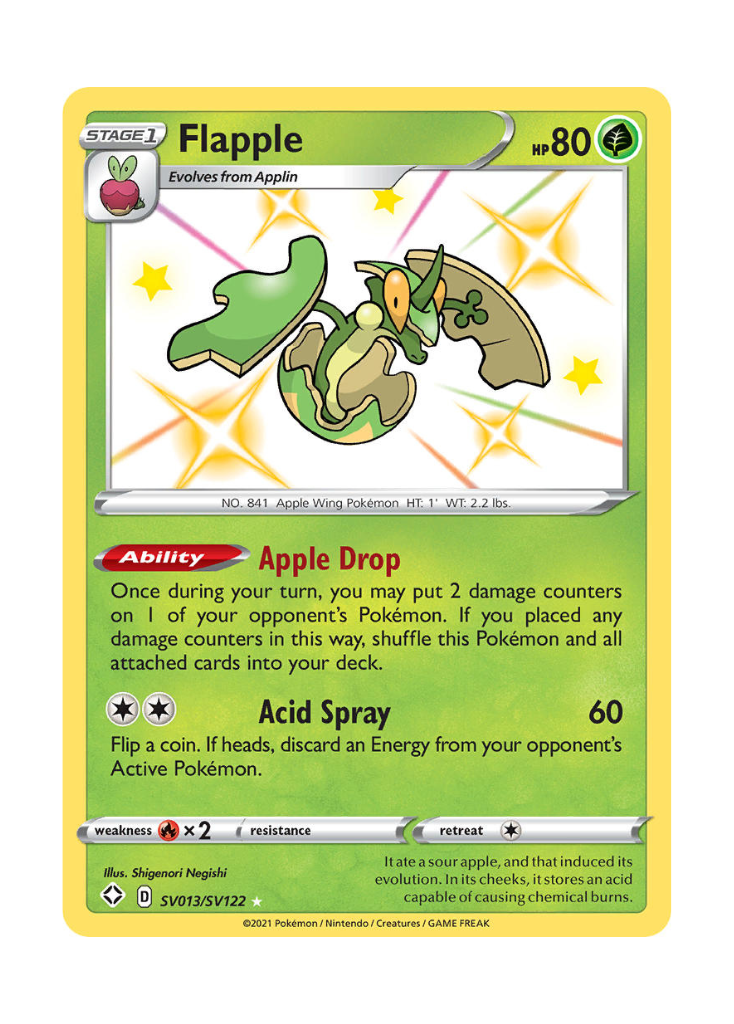 Shining Fates: Flapple Shiny Rare - SV013/SV122