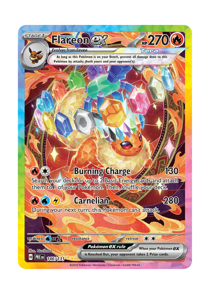 Prismatic Evolutions: Flareon ex Special Illustration Rare - 146/131 ATP Gaming LLC Prismatic Evolutions: Flareon ex Special Illustration Rare - 146/131 ATP Gaming LLC