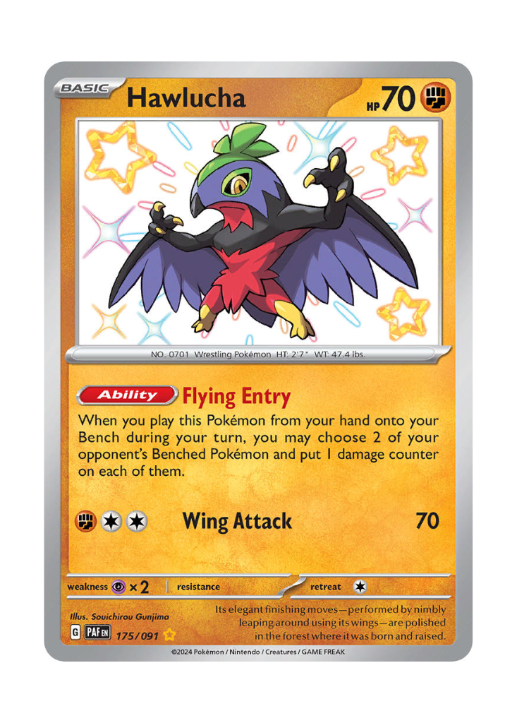 Paldean Fates: Hawlucha Shiny Rare - 175/091