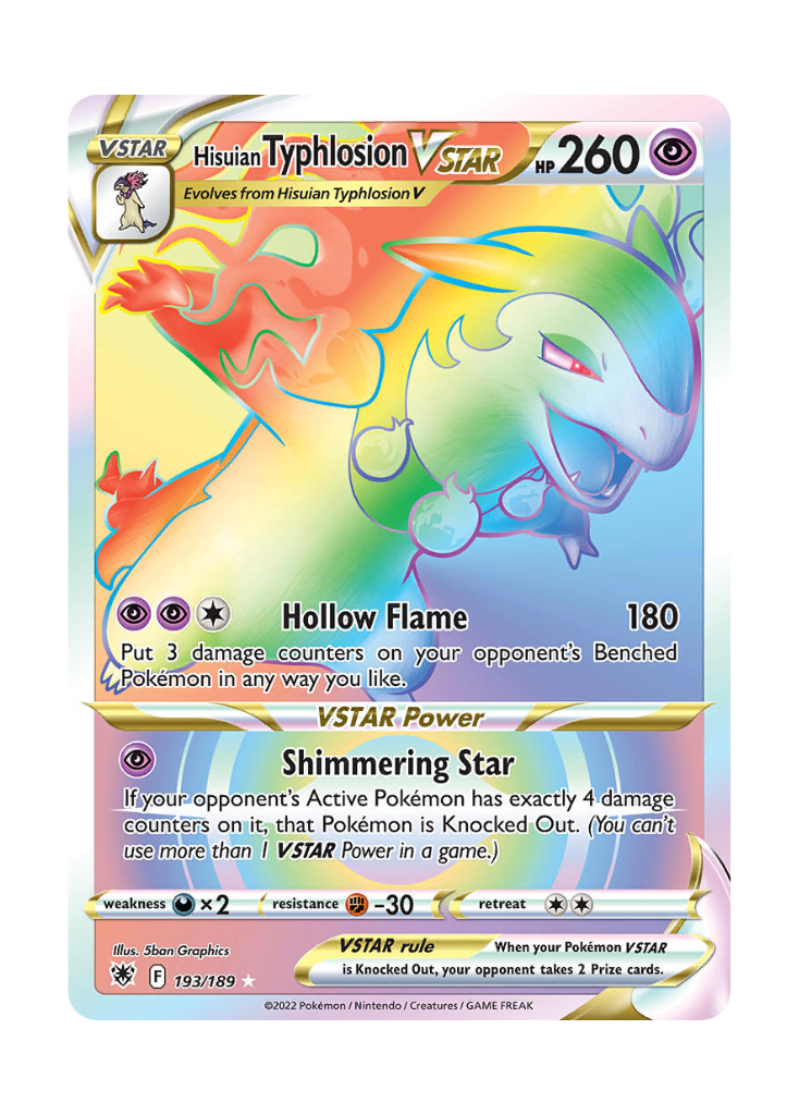 Astral Radiance: Hisuian Typhlosion VSTAR Rainbow Rare - 193/189