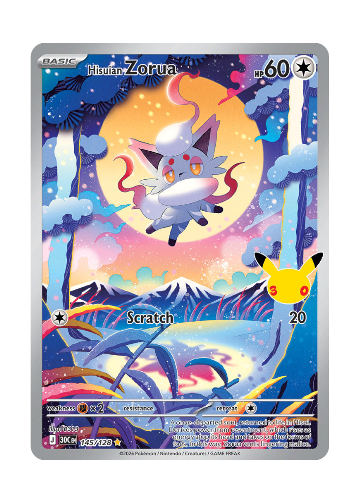 30th Celebration: Hisuian Zorua Illustration Rare - 145/128