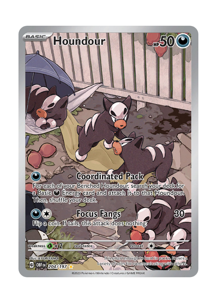 Obsidian Flames: Houndour Illustration Rare - 204/197