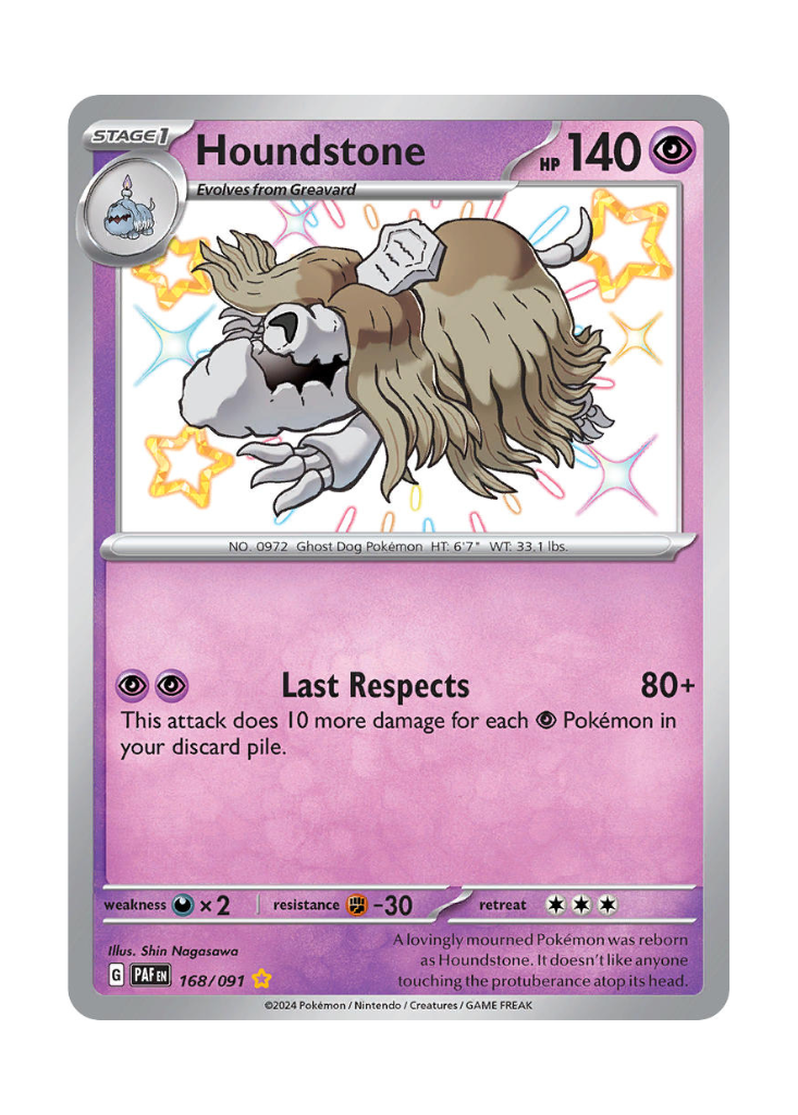Paldean Fates: Houndstone Shiny Rare - 168/091