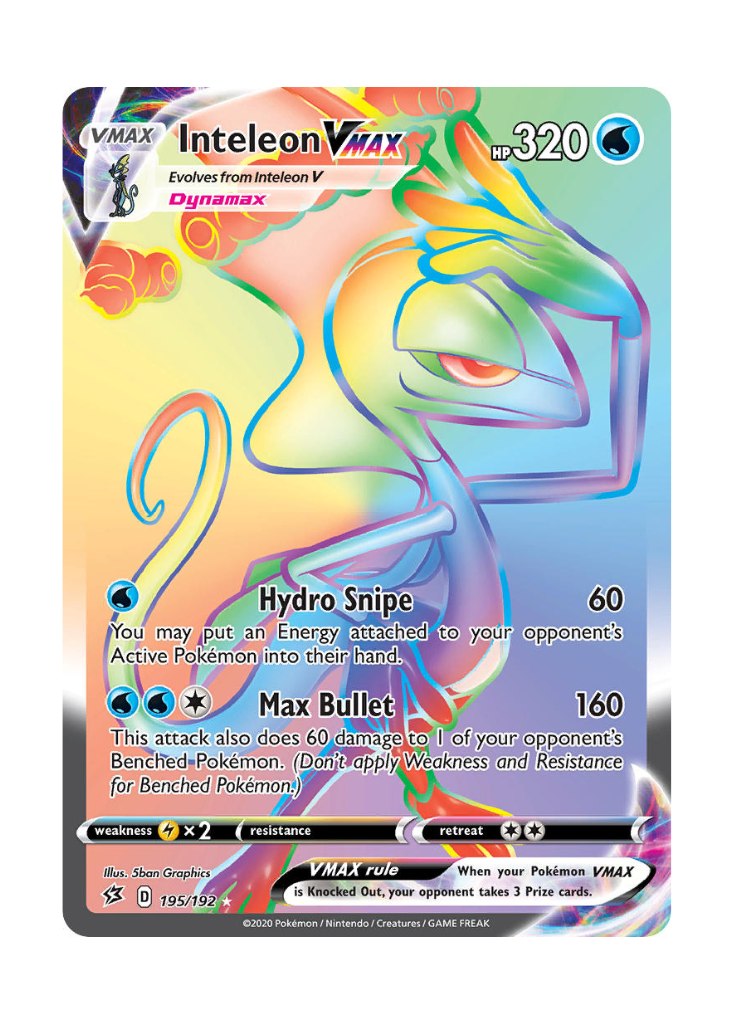 Rebel Clash: Inteleon VMAX Rainbow Rare - 195/192