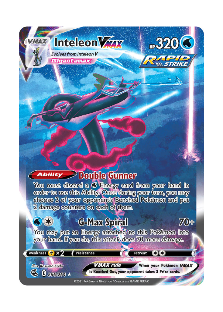 Fusion Strike: Inteleon VMAX Alternate Art Secret Rare - 266/264