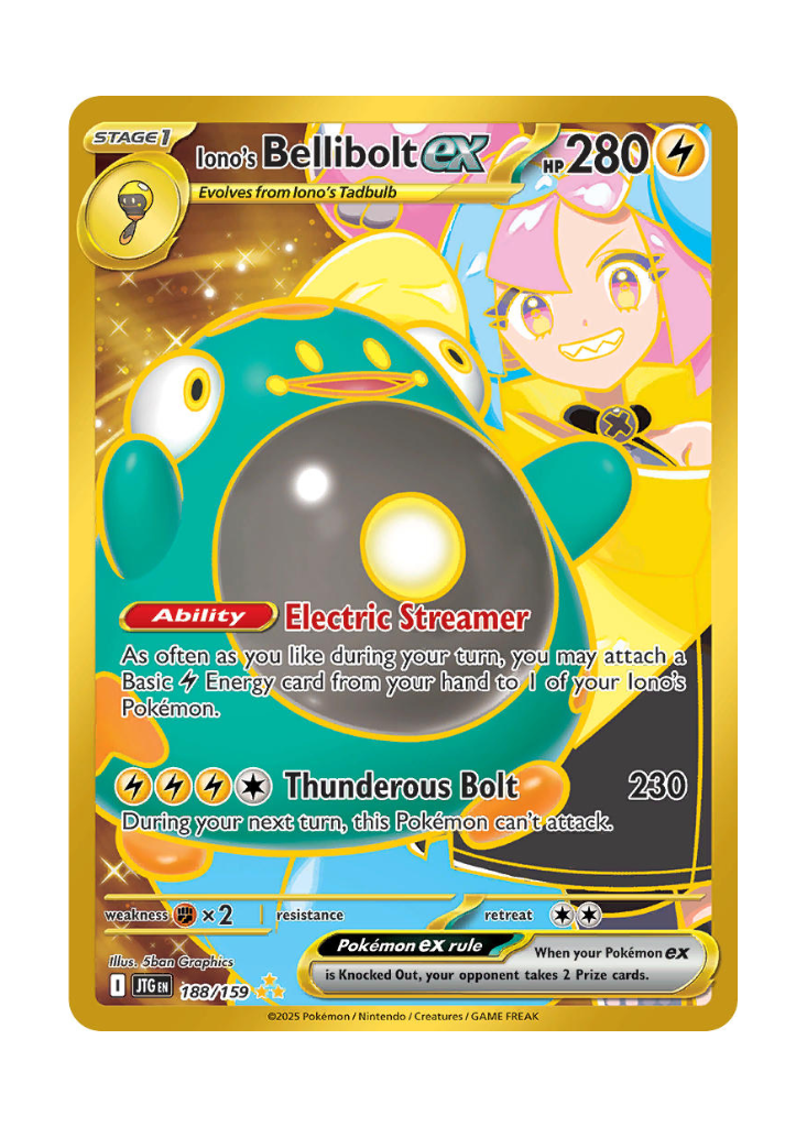 Journey Together: Iono's Bellibolt ex Hyper Rare - 188/159 ATP Gaming LLC Journey Together: Iono's Bellibolt ex Hyper Rare - 188/159 ATP Gaming LLC