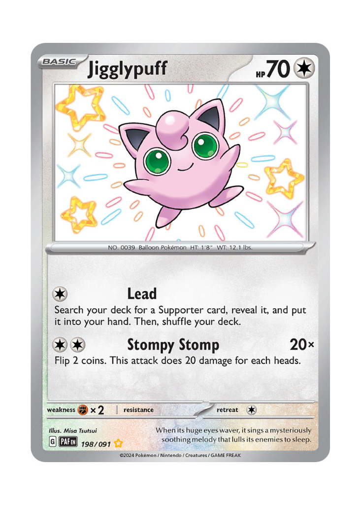Paldean Fates: Jigglypuff Shiny Rare - 198/091
