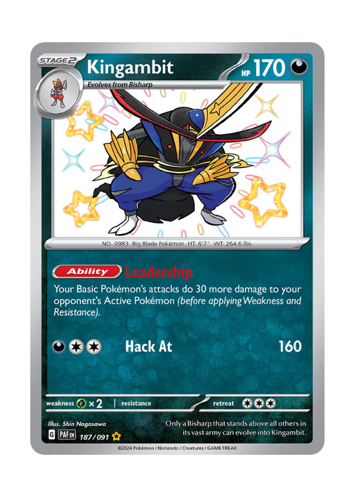 Paldean Fates: Kingambit Shiny Rare - 187/091