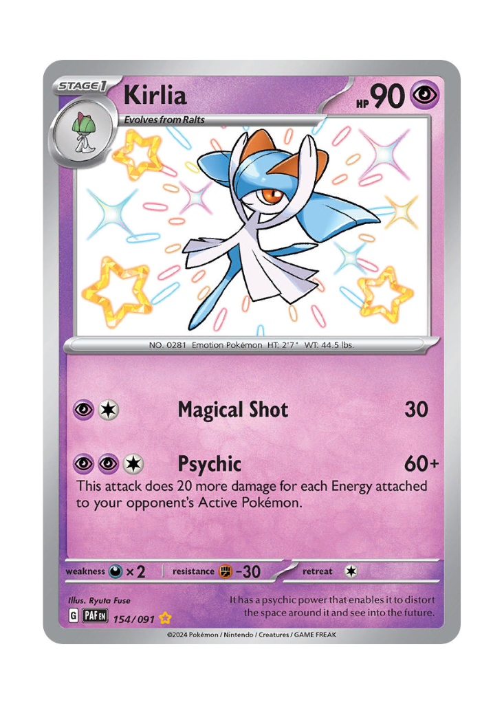 Paldean Fates: Kirlia Shiny Rare - 154/091