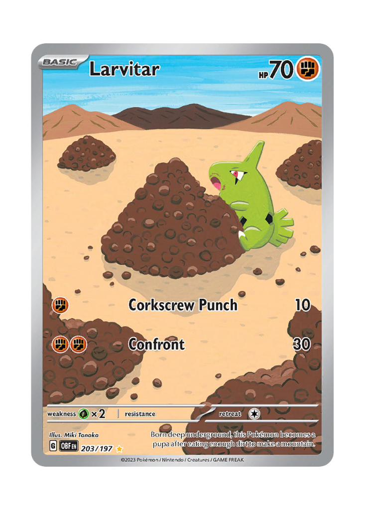 Obsidian Flames: Larvitar Illustration Rare - 203/197