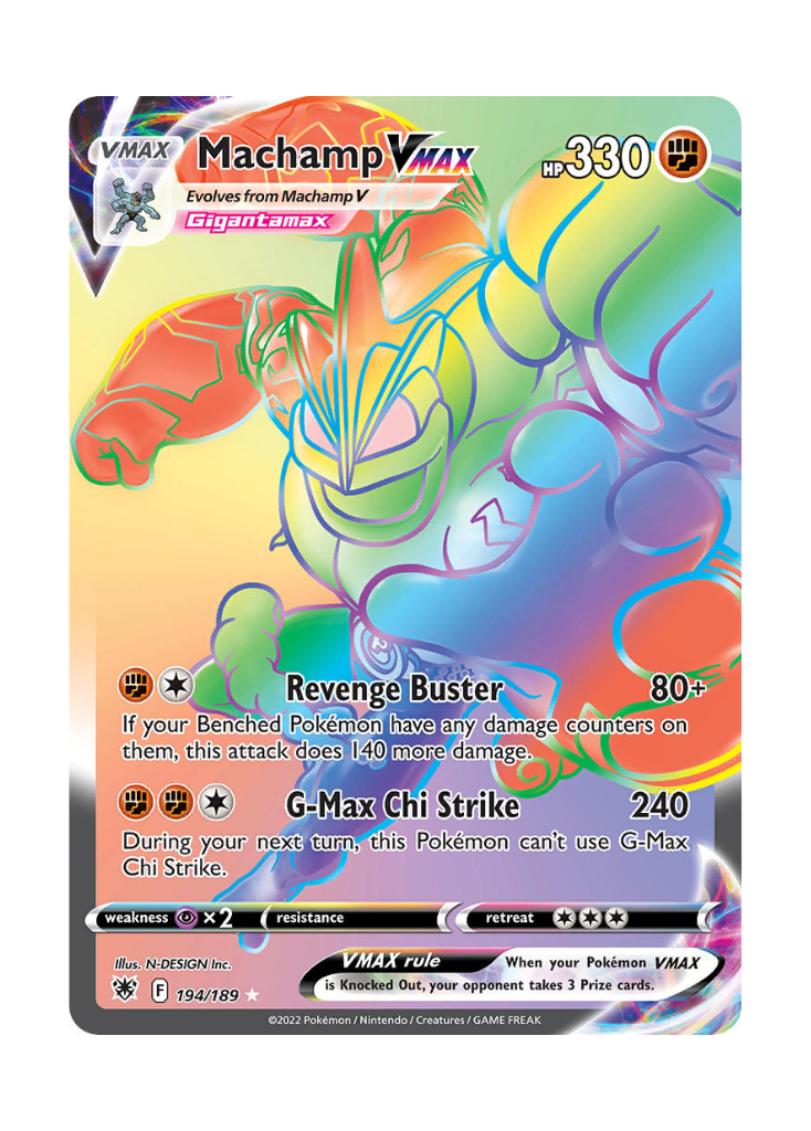 pokemon card promo star Astral Radiance: Machamp VMAX Rainbow Rare