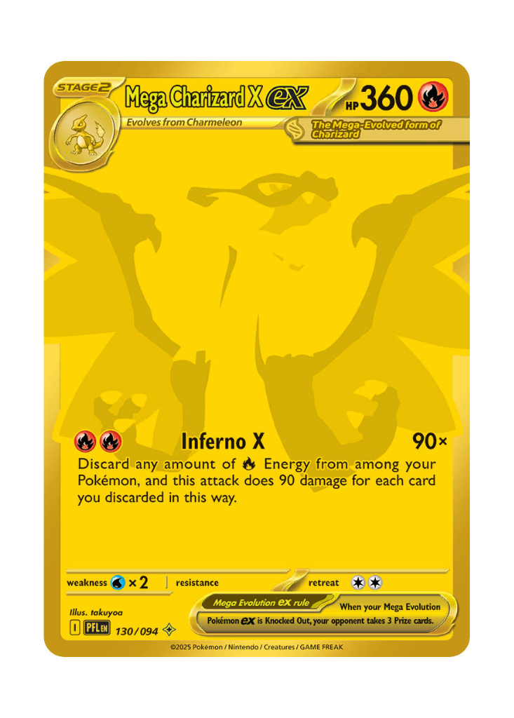 Mega Charizard X EX 2025 Pokemon Phantasmal Flames Hyper Rare #130 PSA Authenticated 9 Card