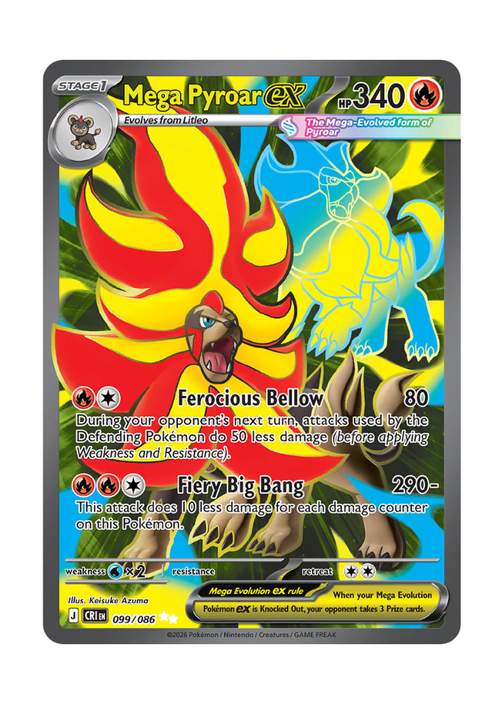 Chaos Rising: Mega Pyroar ex Full Art - 099/086
