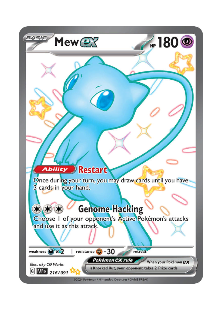 Paldean Fates: Mew ex Shiny Full Art - 216/091 ATP Gaming LLC Paldean Fates: Mew ex Shiny Full Art - 216/091 ATP Gaming LLC