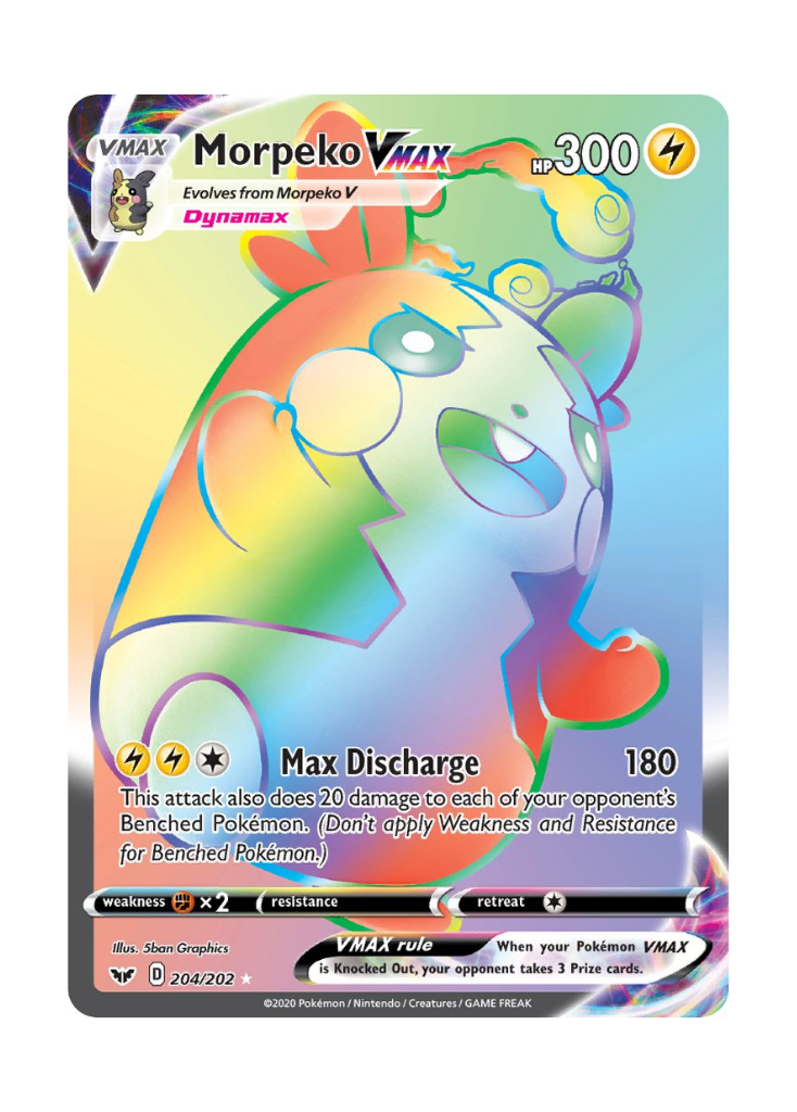 Sword & Shield: Morpeko VMAX Rainbow Rare - 204/202