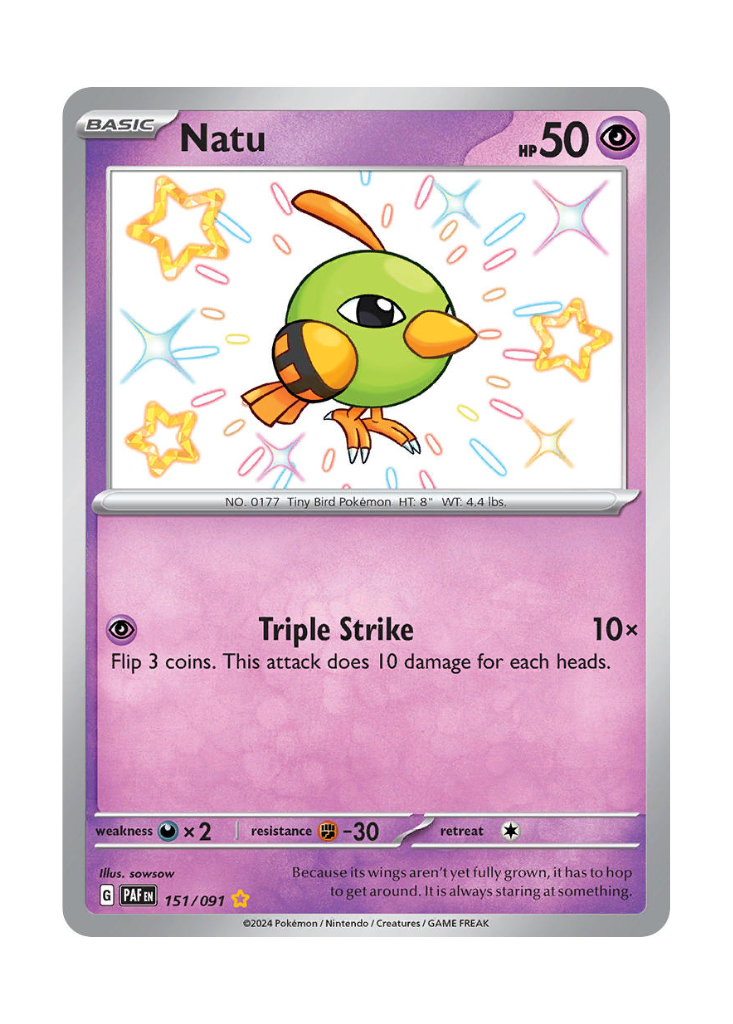 Paldean Fates: Natu Shiny Rare - 151/091
