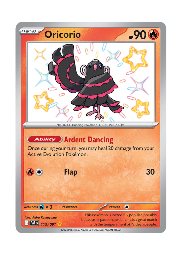 Paldean Fates: Oricorio Shiny Rare - 113/091