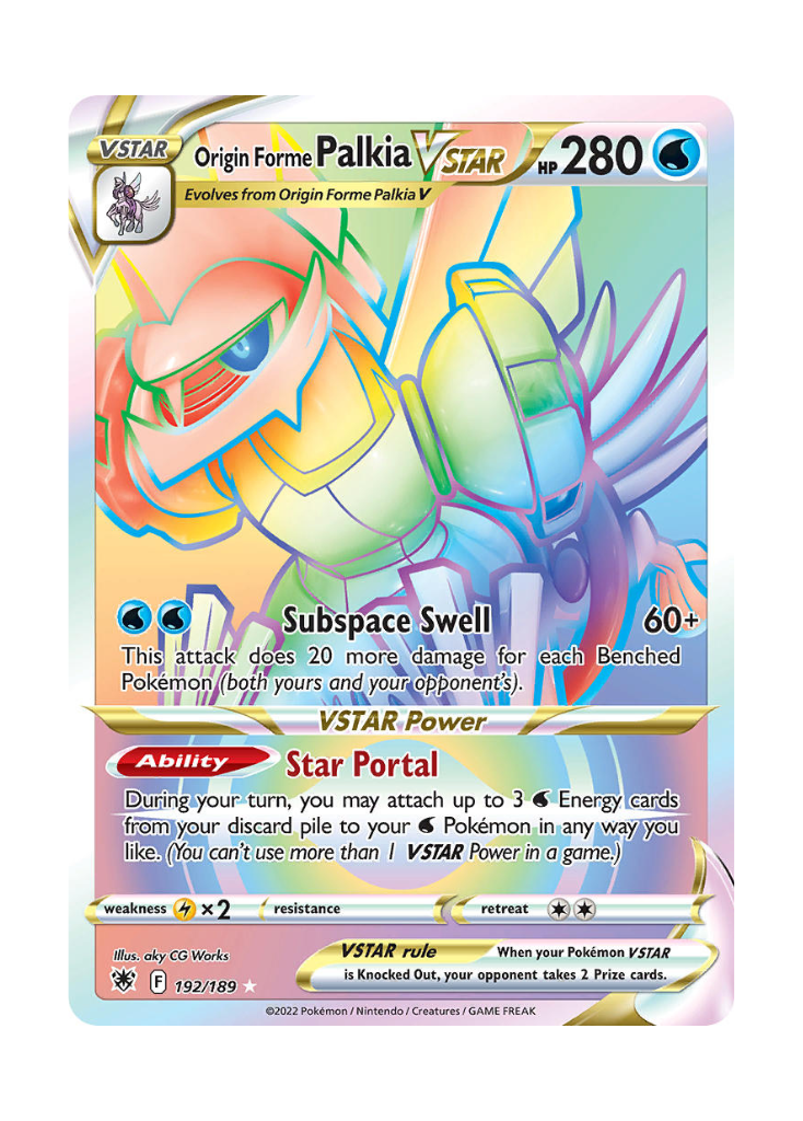 Astral Radiance: Origin Forme Palkia VSTAR Rainbow Rare - 192/189