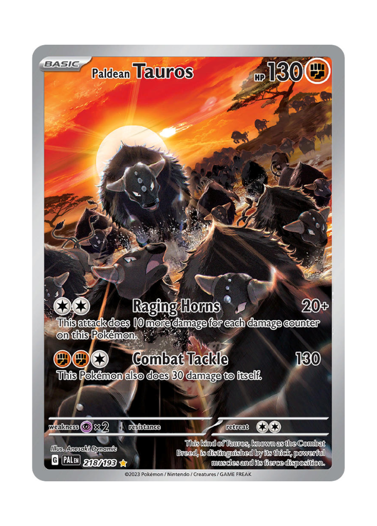 Paldea Evolved: Paldean Tauros Illustration Rare - 218/193